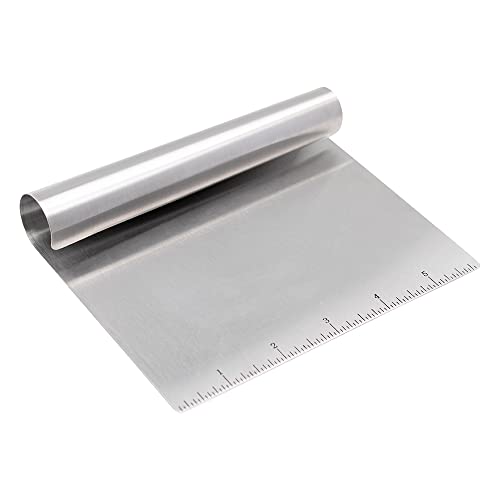Espátula para Confeitar Mimo Style, Aço Inox, 15 cm x 12 cm, com Régua Medidora, Multiuso para Cortar e Raspar