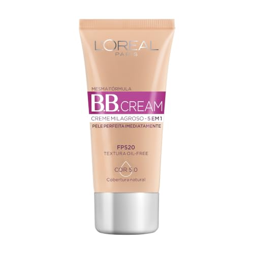 L'Oréal Paris Dermo Expertise BB Cream, Creme Milagroso 5 em 1 Cor Morena, Cobertura Natural, Hidrata e Uniformiza a Pele, Oil Free, FPS 20 e Acabamento Matte, 30ml