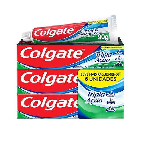 Colgate Tripla Ação Menta Original Creme Dental, 6x90g
