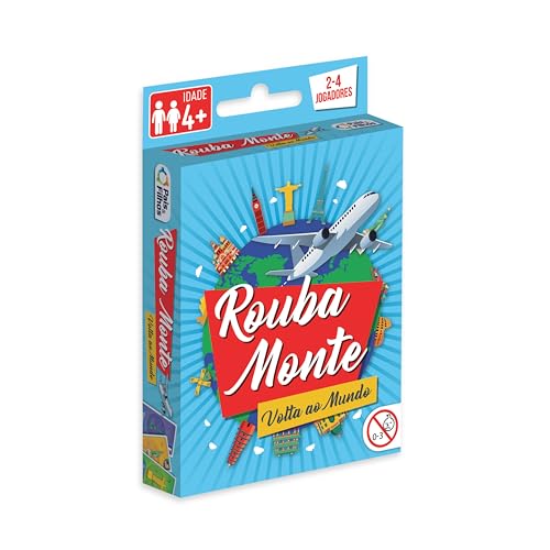 Pais & Filhos | Jogo de Cartas Rouba Monte Volta ao Mundo | Jogo Educativo Infantil, Diversão em Família, Estimula Raciocínio, +4 Anos, 2 a 4 Jogadores
