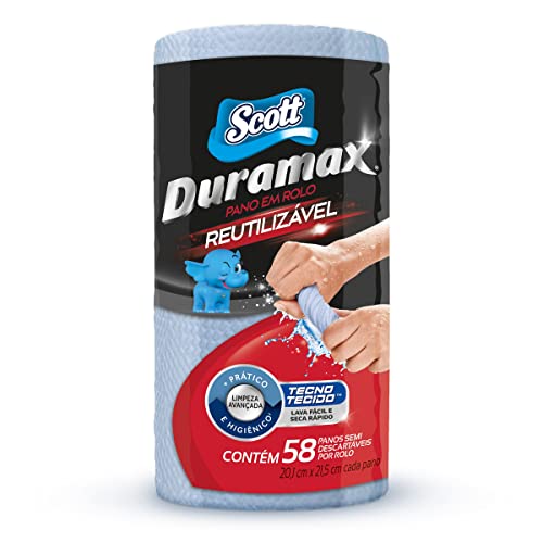 Scott Duramax Pano Reutilizável em Rolo, Azul, 58 Folhas