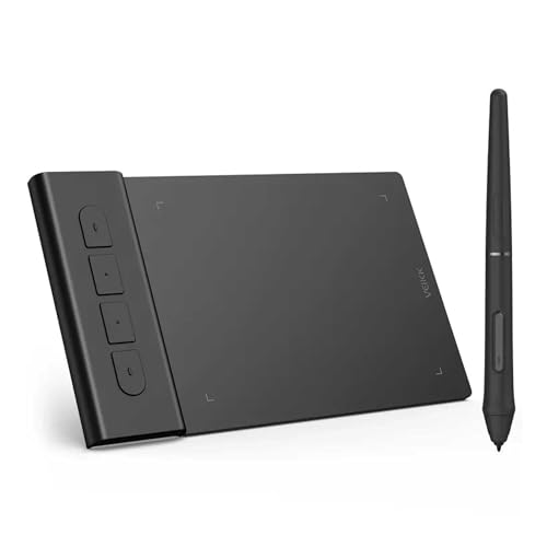 VEIKK Mesas Digitalizadoras VK430, com 4 teclas de atalho 8192 níveis de caneta Stylus sem bateria, compatível com Mac/Window/telefone Android/Chrome