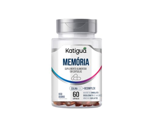 Memória, Dimagnezio Malato/Bisglicinato de Magnésio & Vitaminas do Complexo B, Sem sabor, Katiguá, 60 Cápsulas Soft Gel • 30 doses, Prata