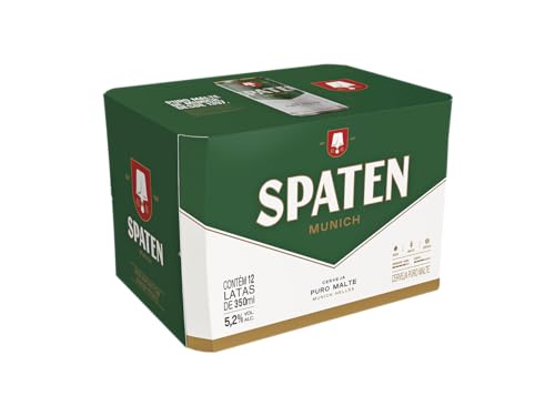 Cerveja Spaten, Puro Malte, Lata 350ml, Pack com 12 unidades