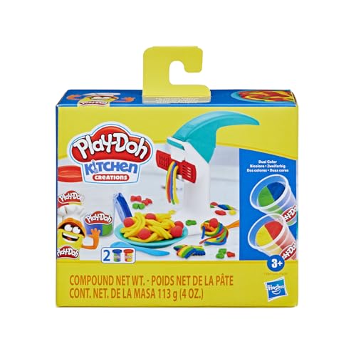 Play-Doh, Massinha de Modelar Infantil, Kitchen Creations, Macarrão Mágico - Conjunto de Brinquedo com Acessórios e 2 Potes - A partir de 3 Anos