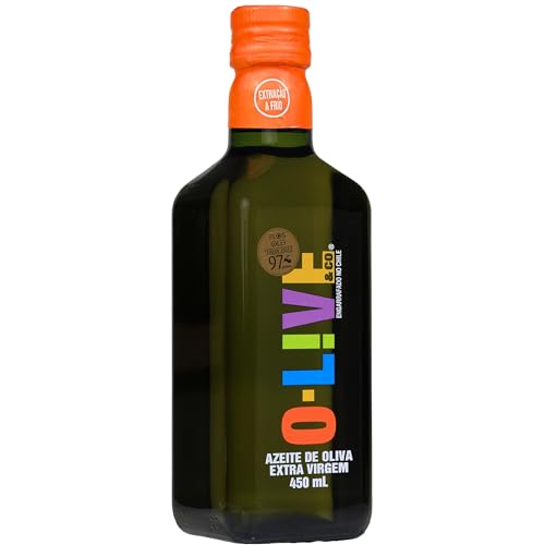 Azeite de oliva extra virgem, O-LIVE & Co, Chileno, vidro, 450ml | Blend das azeitonas Arbequina, Arbosana e Koroneiki, com sabor suave e notas frutadas e herbáceas