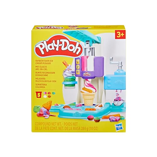 Play-Doh, Massinha de Modelar Infantil, Sorveteria Colorida - Conjunto de Brinquedo com Acessórios e 5 Potes - A partir de 3 Anos