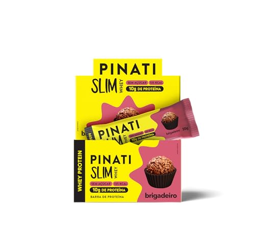 PINATI Barra de proteina Slim Whey Brigadeiro - 10g de proteina - 16 unidades