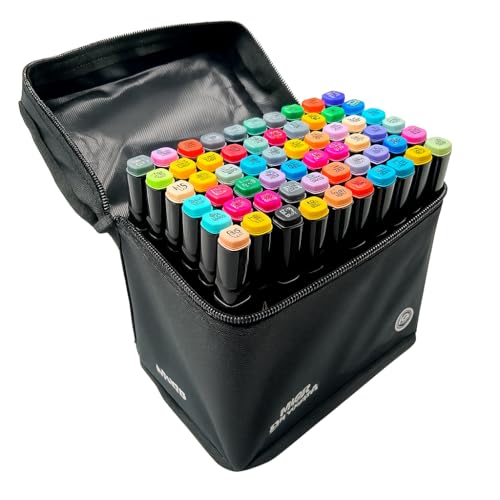 Caneta Marcador Para Colorir, Magic Kids, Art Marker, 60 Cores, Ponta Dupla, Com Bolsa
