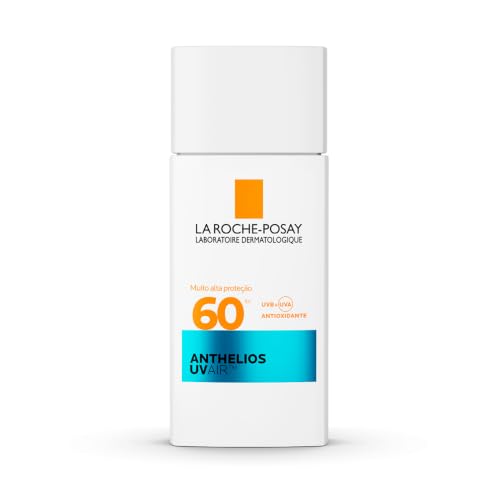 La Roche-Posay Anthelios Protetor Solar Facial Uvair Fps 60, com Ácido Hialurônico e Niacinamida, Controle de Oleosidade 16h, Hidratação 24h, Sem Cor, 45ml