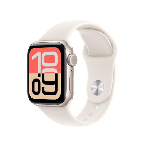 Apple Watch SE 3 GPS + Cellular, Caixa em alumínio luz das estrelas de 40 mm com Bracelete desportiva luz das estrelas - M/G