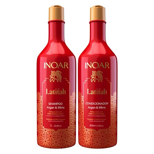 Inoar, Kit Latifah Shampoo 1L e Condicionador 800ml Argan e Mirra