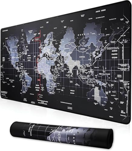 Mouse Pad Gamer 80x30 Extra Grande Mapa Mundi Antiderrapante