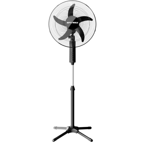 HEPTA WORLD Ventilador de Coluna, Resfriamento, Silencioso, Design Slim para Casa Escritório (PRETO, 110V, 1011)