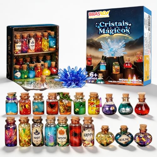 Kits Educativos de Ciências - Kit de Cristais e Poções Mágicas Atóxico, Brinquedo STEAM e Presente Criativo para Meninos e Meninas para Brincar com Mais de 6 Anos