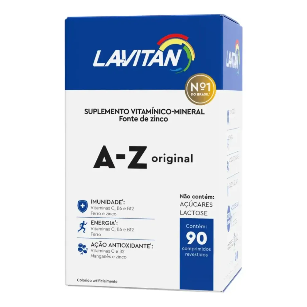 Vitamina Lavitan A-Z original em comprimidos Sem sabor de 90 un