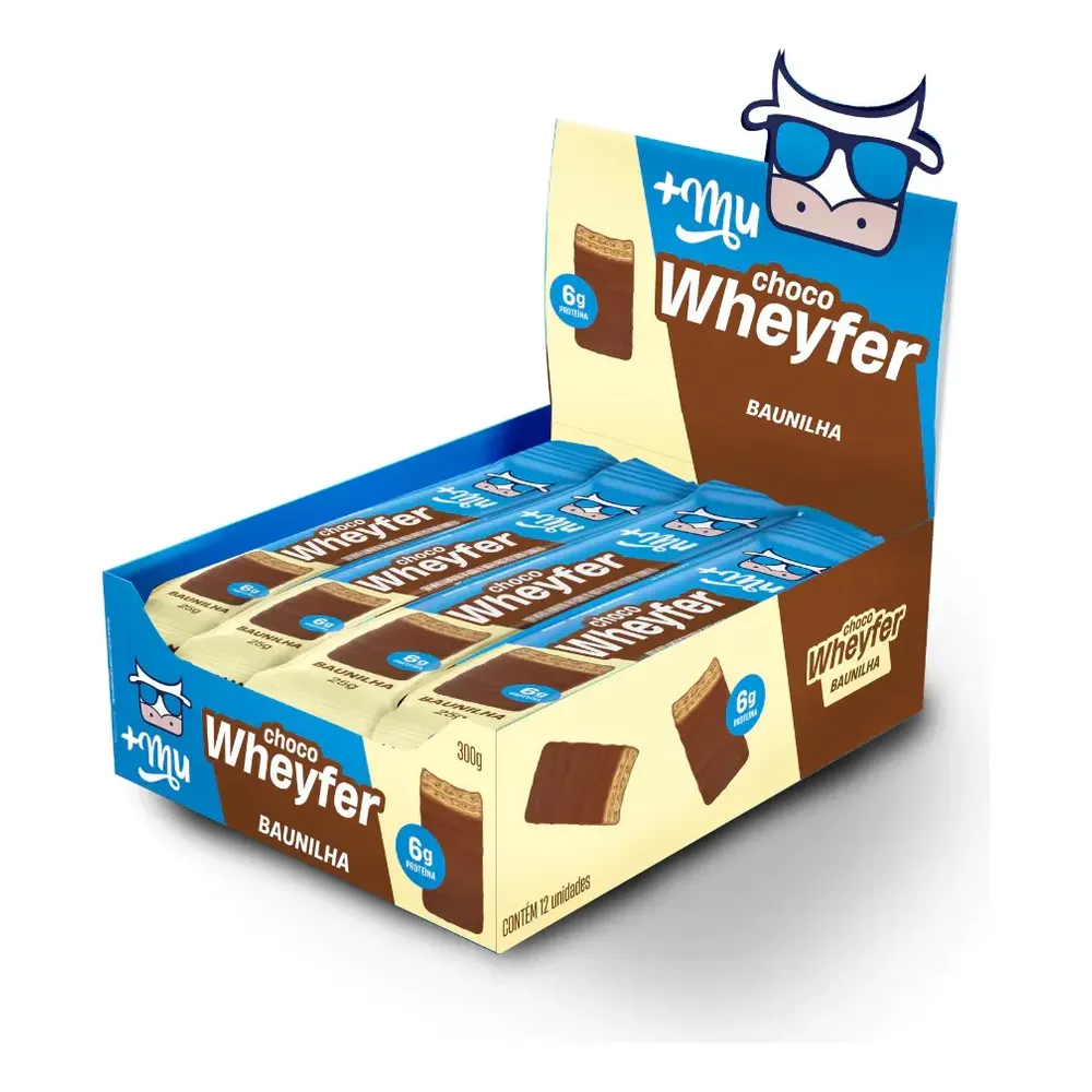 Barra de Proteína +Mu Chocowheyfer Baunilha 12 un