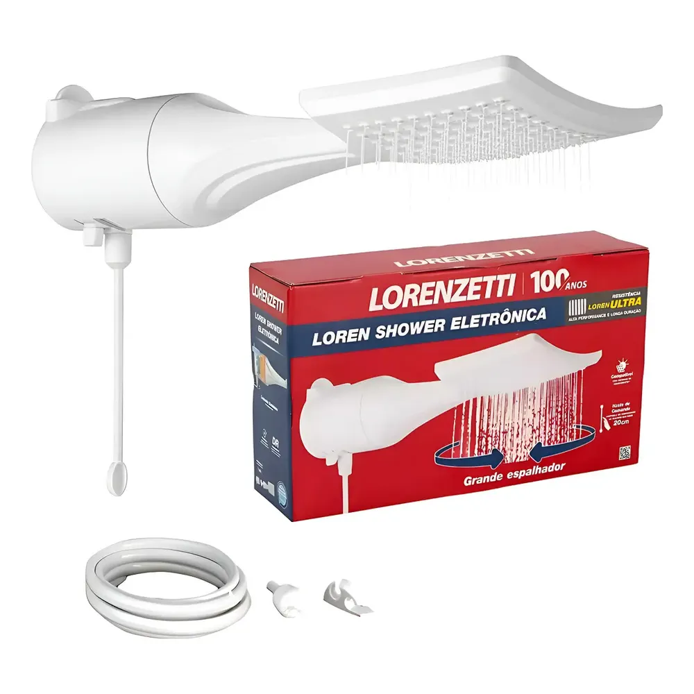 Chuveiro Loren Shower eletronico Ultra Branco 7500W 220V lorenzetti