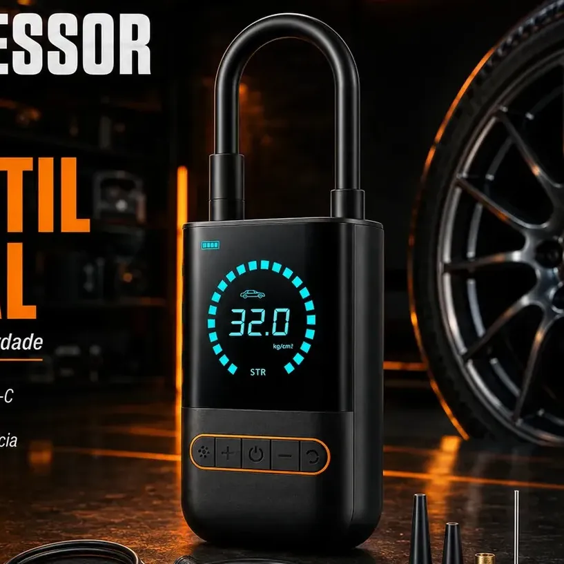 Compressor De Ar Mini Bomba Calibrador De Ar Portátil Recarregável Para Pneus De Bicicleta Moto Carro Bolas Infláveis