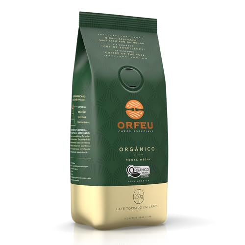 Orfeu Café Orgânico em Grãos, 100% Arabica, Torra Média, 250 g