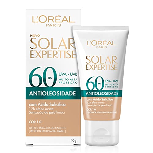 Protetor Solar Facial L\'Oréal Paris Solar Expertise Antioleosidade Fps60 Cor 1.0 Clara 40G