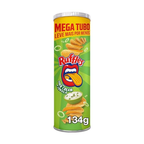 Salgadinho a Base De Batata Sour Cream e Cebola Ruffles Tira Onda Elma Chips Tubo 134G