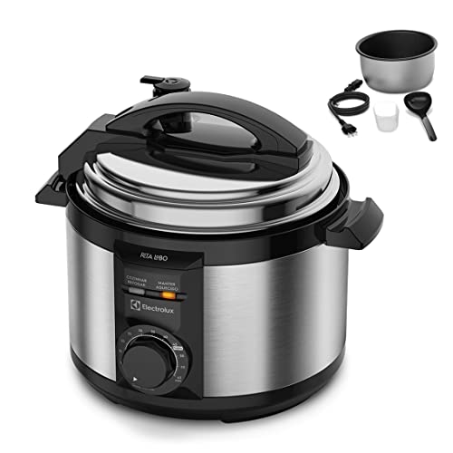 Panela pressão elétrica electrolux 3 Litros inox compacta feijão segura 9 travas segurança silenciosa PCE15 Rita Lobo 220v
