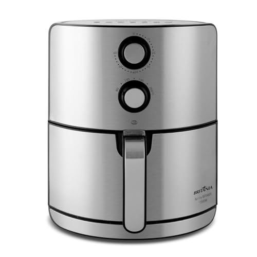 Fritadeira Air Fryer Britânia BFR46PI 4,6L Display Analógico Preto e Inox 1500W 220V