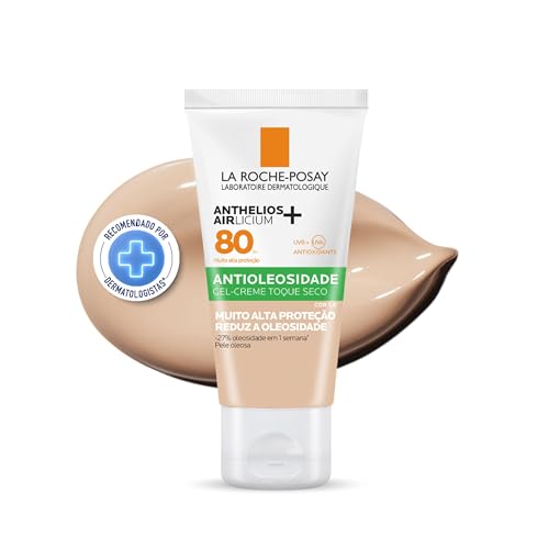 La Roche-Posay, Anthelios Airlicium, Protetor Solar Facial Antioleosidade com Cor 1.0, Controle de Oleosidade, Efeito Matte, Toque limpo, Ação anti-transferência da cor, Cobertura