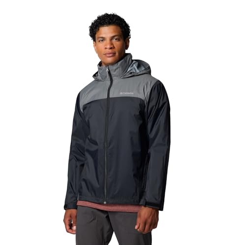 Columbia Jaqueta de chuva masculina Glennaker Lake Ii, Preto/cinza, M