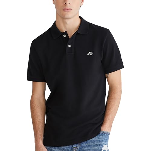 AEROPOSTALE Camisa polo masculina, Preto escuro, GG