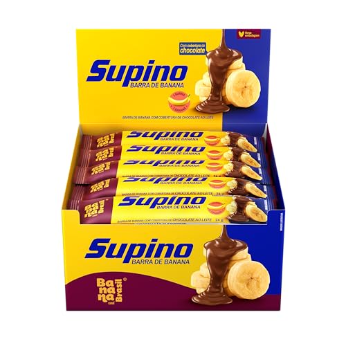 Banana Brasil - Barra De Frutas Supino Original Banana Com Chocolate Ao Leite - (20 unidades de 24g)