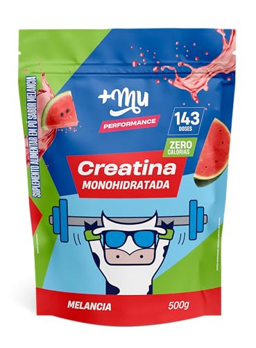 Creatina, Mais Mu, Sabor Melancia, 100% Pura, Mais Força e Desempenho – 500g
