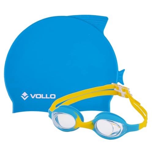 Kit de Nataçao Infantil Óculos Giant Dolphin e Touca de Silicone Vollo
