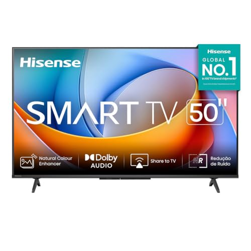 Hisense Smart TV FHD 50\" polegadas 50A4NV com Processador AI, HDR10, DTS Virtual X, MiraCast, DLNA, Compatibilidade Alexa, Google Home