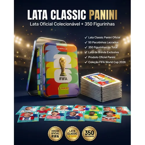 Kit 350 Figurinhas + Caixa Classic Copa Do Mundo 2026 Panini